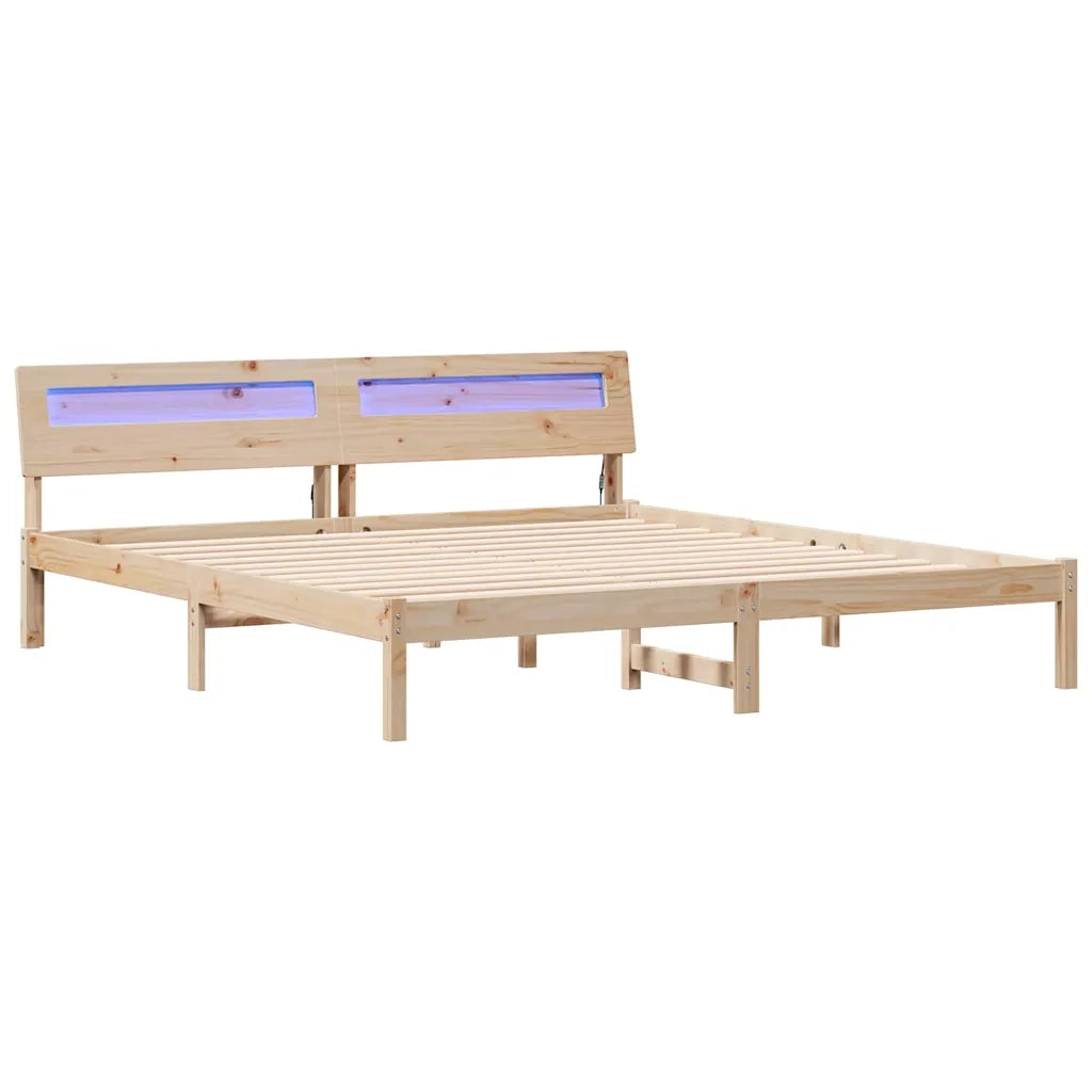 Letto matrimoniale | Letto per adulti | Struttura del letto Marrone 200 x 200 cm Pino massello