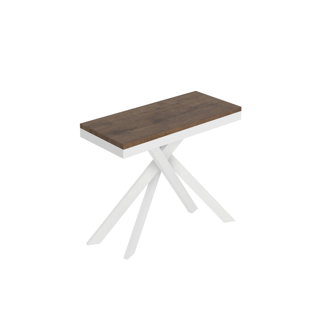 Consolle allungabile 90x40/300 cm Sakuro Evolution Noce gambe bianche