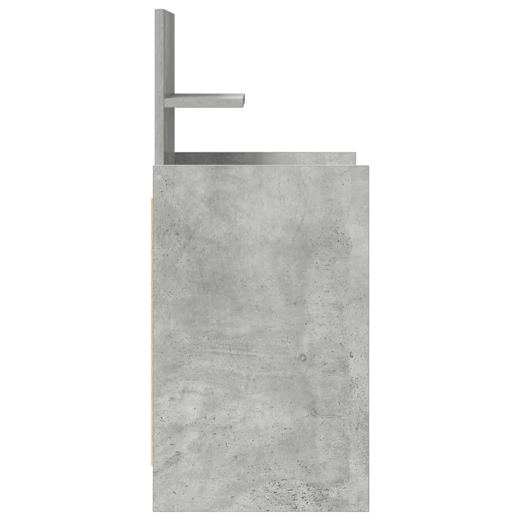 Comodino con 2 Cassetti Grigio Cemento 38x34x80 cm 861361