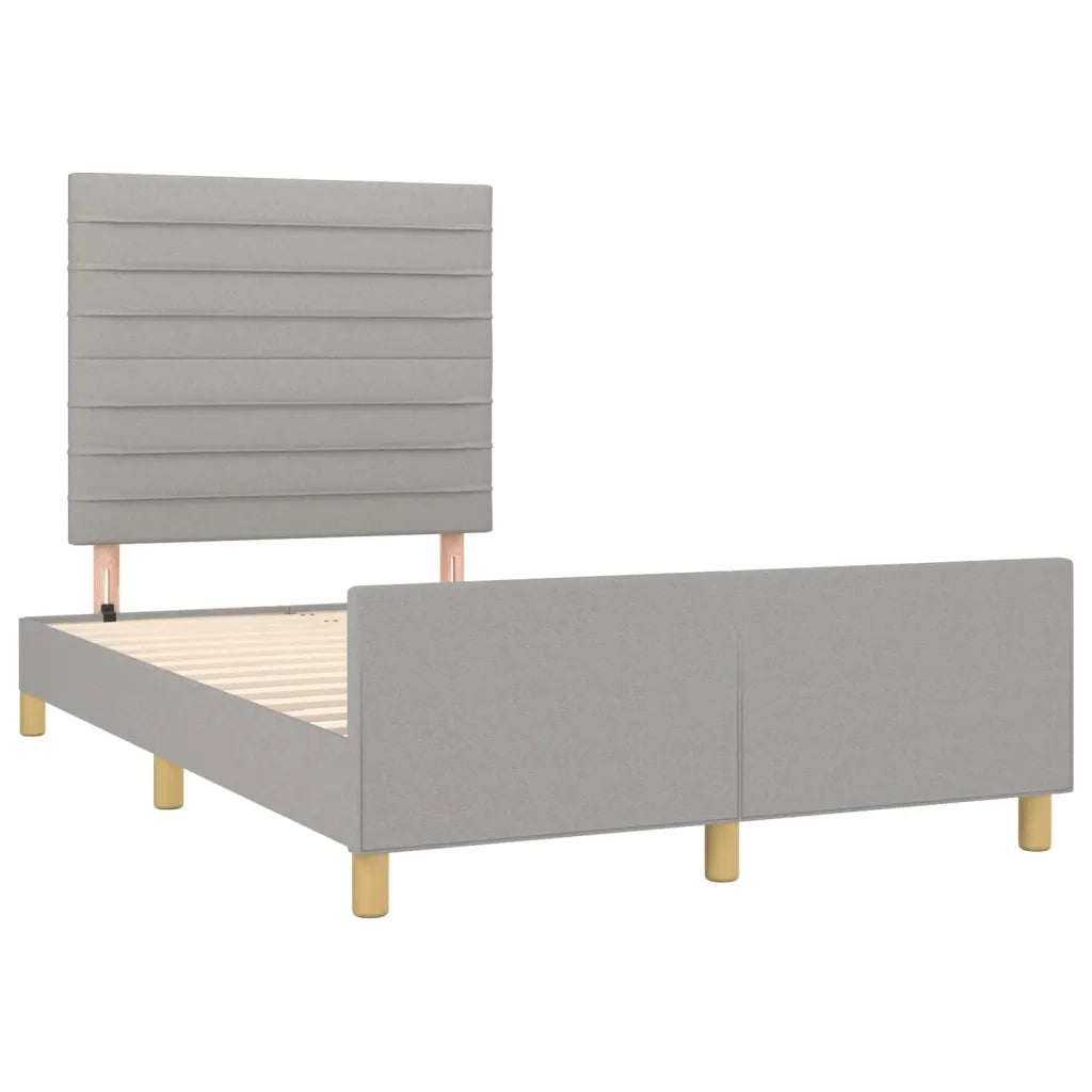 Letto matrimoniale | Letto per adulti | Giroletto senza Materasso Grigio Chiaro 120x190 cm in Tessuto