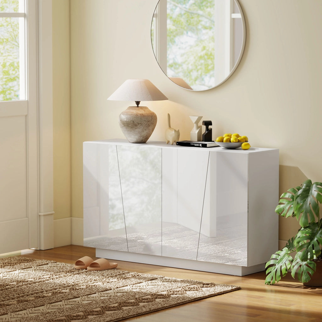 Mobiletto Multiuso 5 Livelli Bianco con Ripiano Regolabile ¨C Minimal ¨C 150x40x88 cm