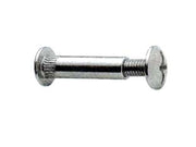 VITI DI GIUNZIONE PER MOBILI IN ACCIAIO NICHELATO- - ø mm.8x38h. - testa ø mm.14 - vite ø.mm.6x13 MA - 200 pezzi