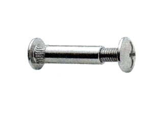 VITI DI GIUNZIONE PER MOBILI IN ACCIAIO NICHELATO- - ø mm.8x38h. - testa ø mm.14 - vite ø.mm.6x13 MA - 200 pezzi