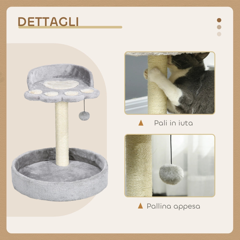 Lettino per Gatti con Tiragraffi ¨C zephmum ¨C Grigio Chiaro 41x41x44 cm