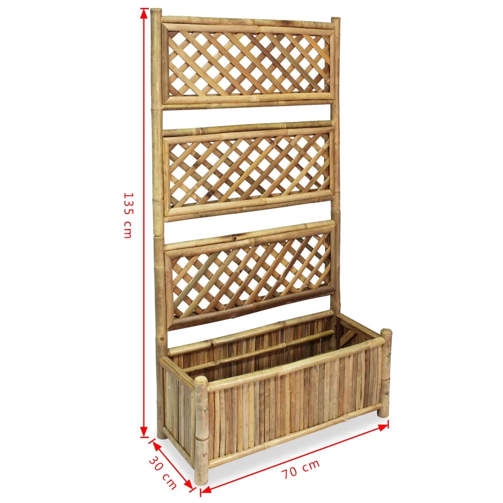 Letto Rialzato da Giardino con Graticcio in Bambù 70 cm 43714