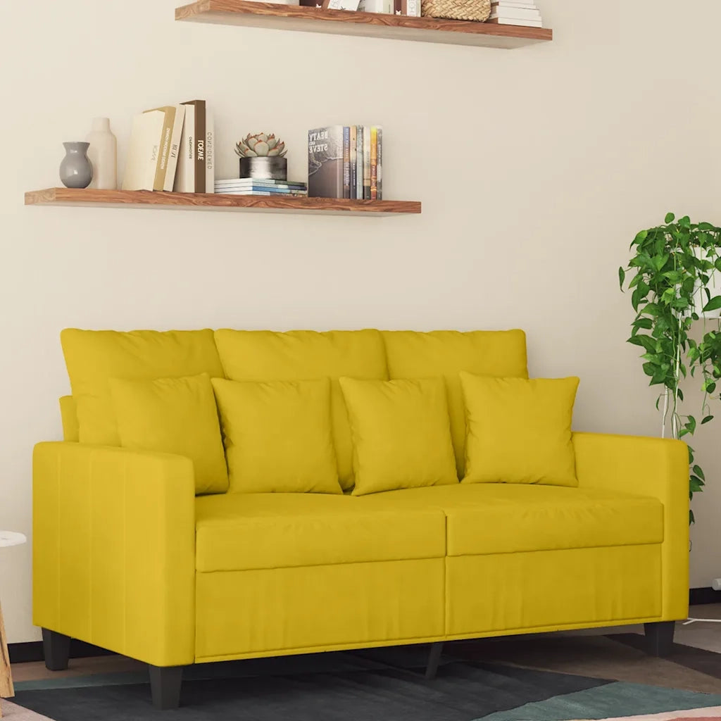 Divano a 2 Posti giallo 120 cm in Velluto 359299