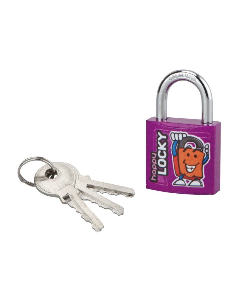 Lucchetto Happy Lock, acciaio, interno, arco in acciaio, 30 mm, viola, 3 chiavi – THIRARD