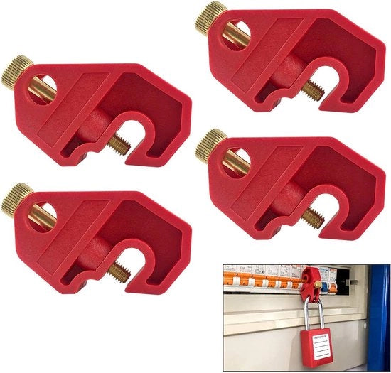 Miniatuurstroomonderbreker Lockout con vite, isolazione sicura, 4 pezzi