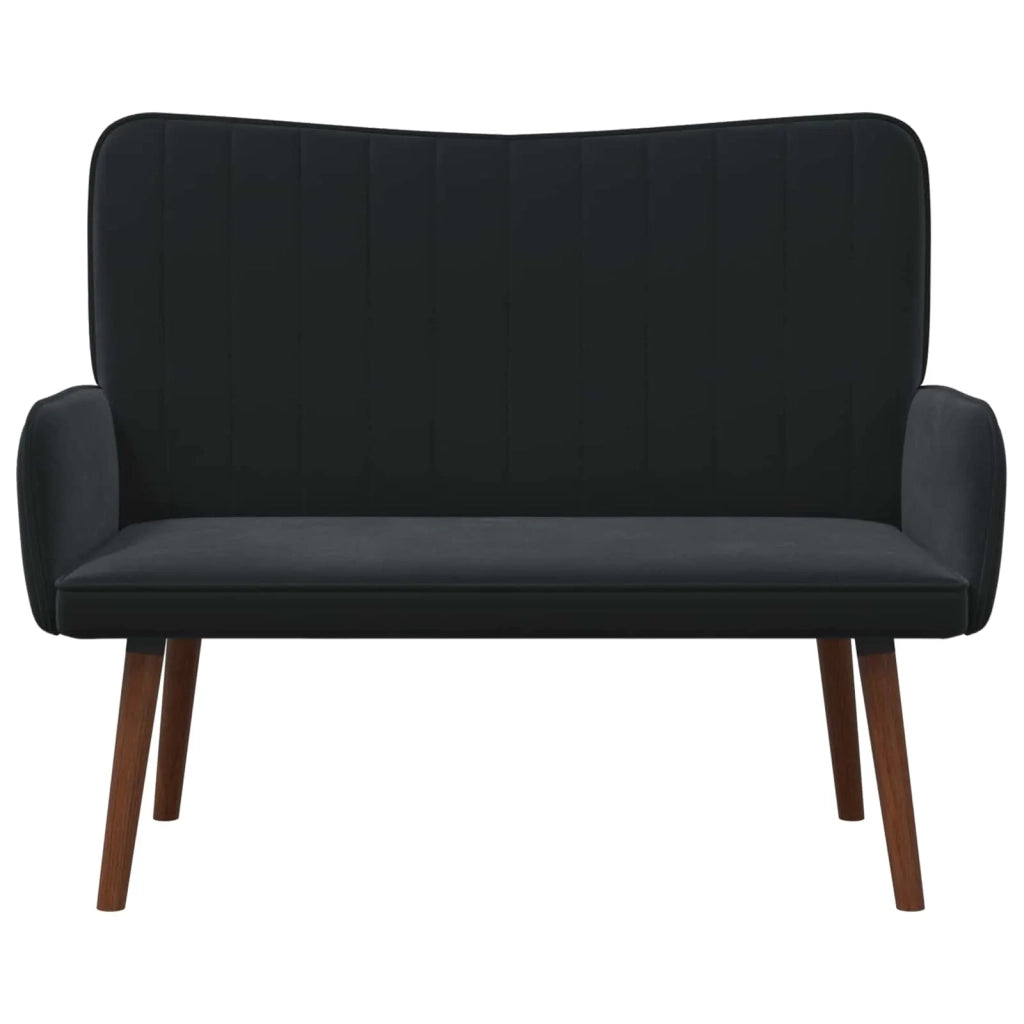 Divano | Divano da soggiorno | Sofa a Due Posti Nero 115 x 61 x 87 cm Velluto