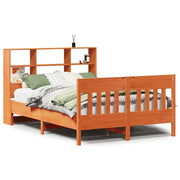 Letto matrimoniale | Letto per adulti | Giroletto senza Materasso Marrone Cera 140x200cm Massello Pino