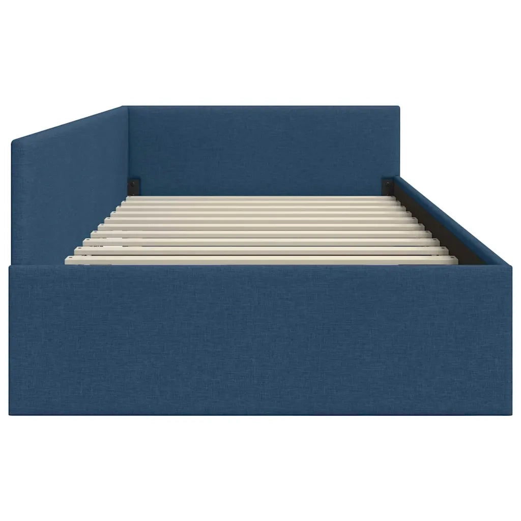 Cornice del letto ad angolo Blu 90 cm x 190 cm Tessuto 42016042