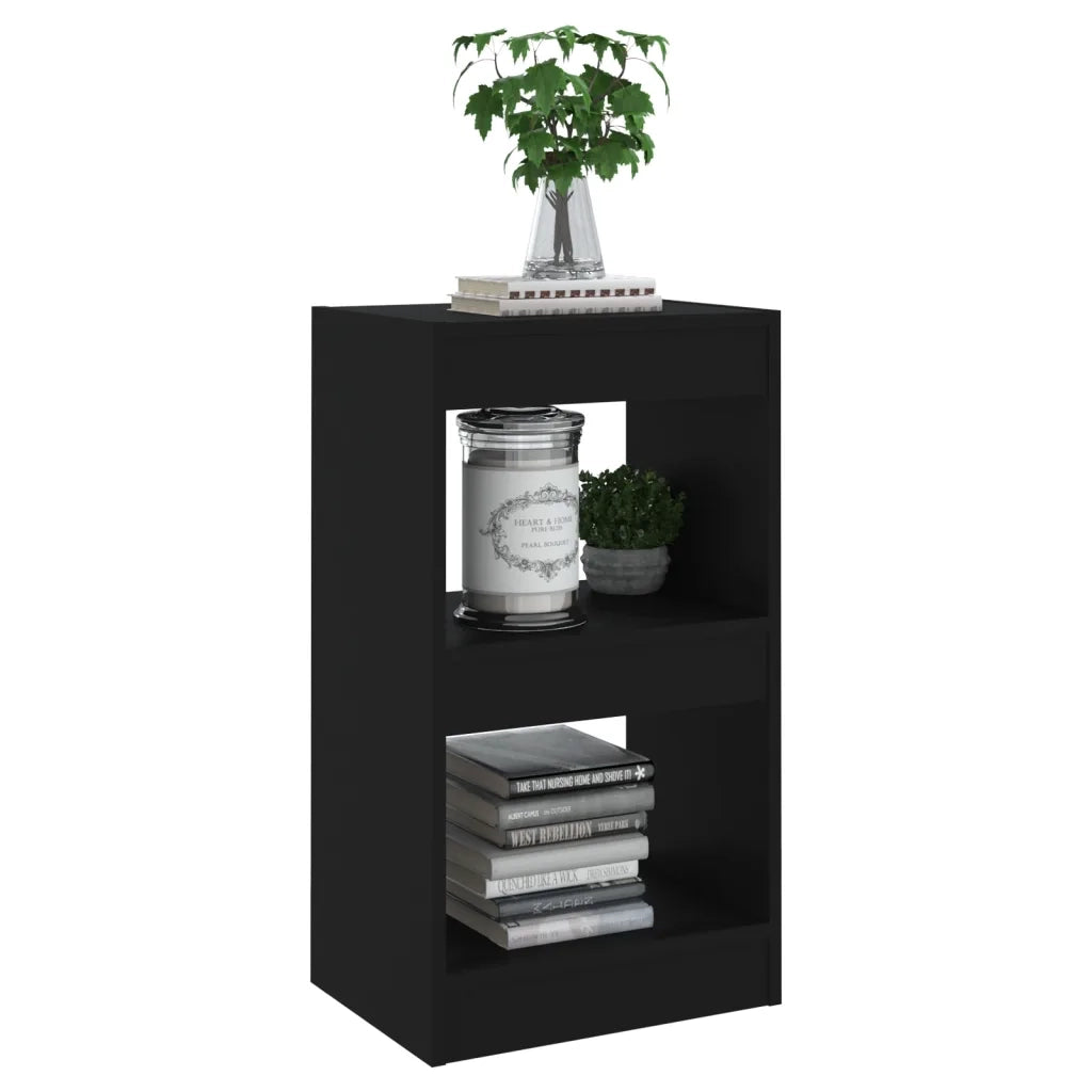 Libreria Divisorio-Scaffale per Libri-Mobile di Stoccaggio Nero 40x30x72 cm