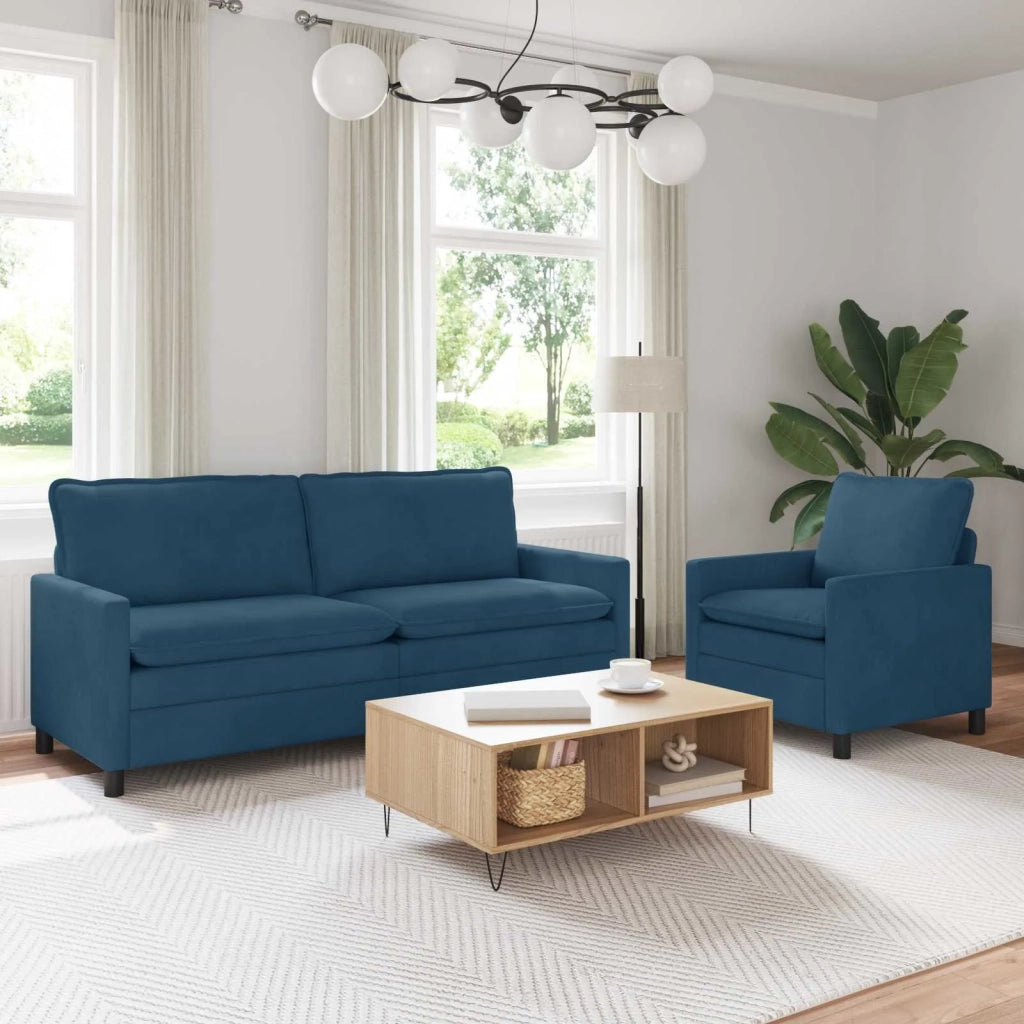 Set di divani 2 pcs Blu Velluto 3417117