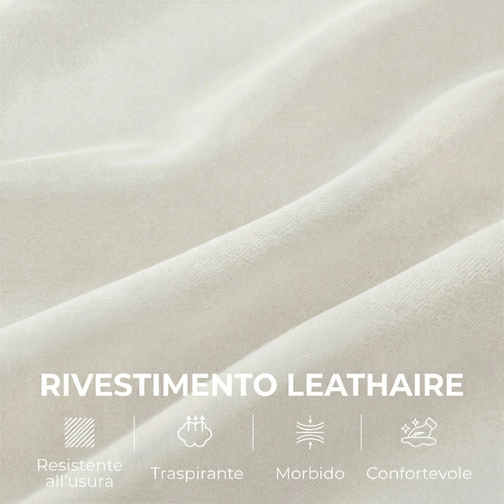 Divano 2 Posti Imbottito in Similpelle ¨C Minimal ¨C Crema