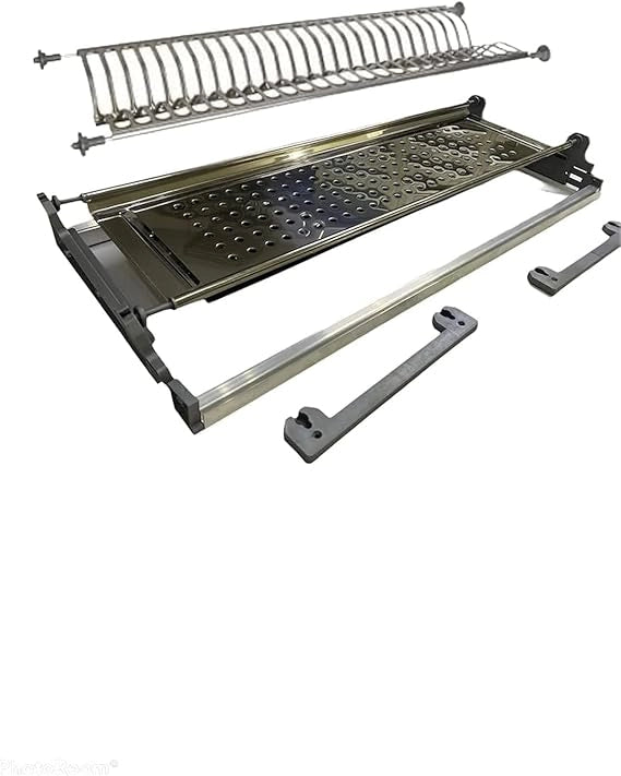 Pensile Scolapiatti H 90Xl 60Xp 33 Completo Di Scolapiatti In Acciaio Inox Olmo