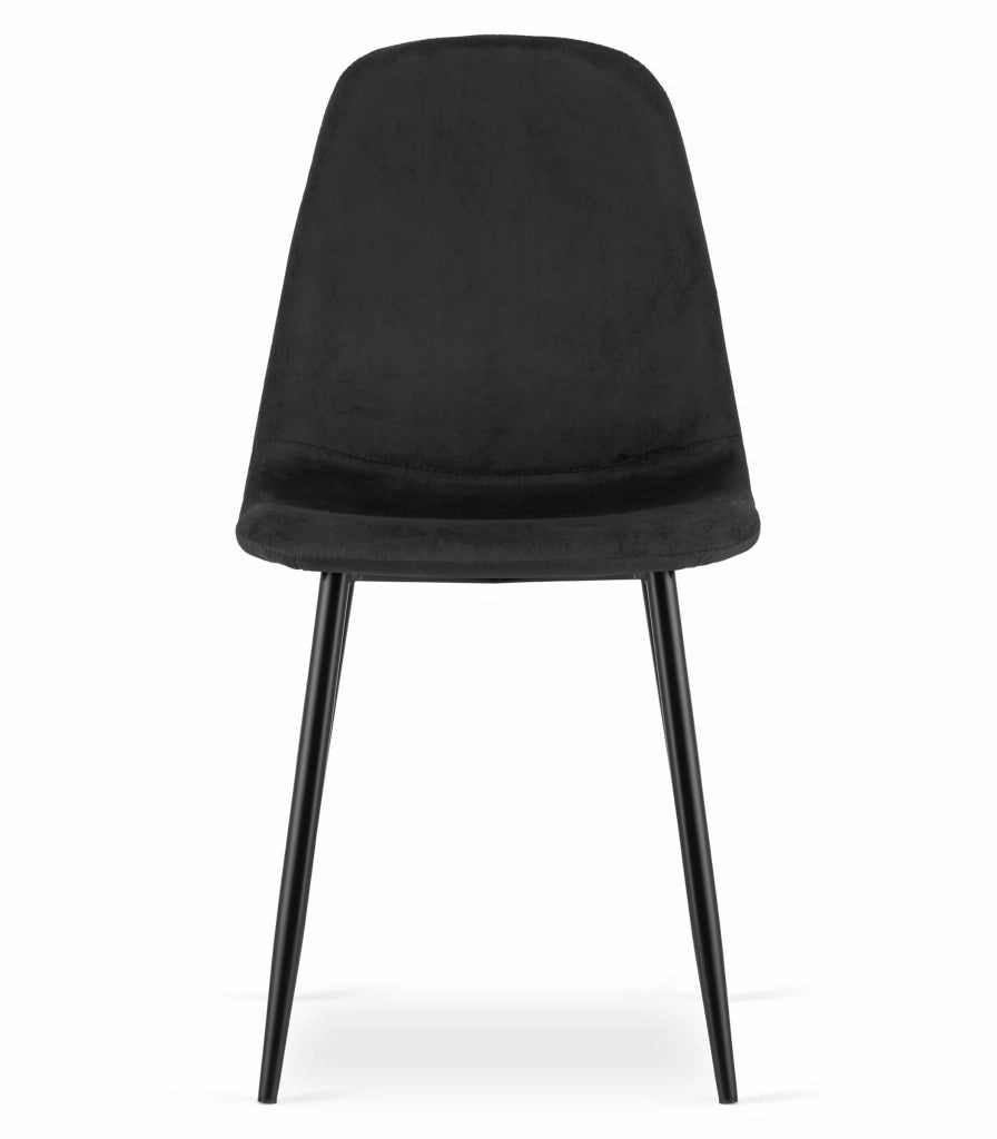 Sedia VALORA COMO - Sedie da pranzo ergonomiche in velluto nero x 4