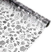 Materiale per Pizzo in TPU - Tessuto con Disegno - Pelle Artificiale - Set per Pizzo - Progetti di Ricamo - Decorazione per la Casa - 79 pollici di Lunghezza - Disegno a Fiore Nero