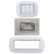 Trade Shop - Placca Oval 3 4 6 Moduli Colore Bianco Compatibile Con Bticino Axolute -