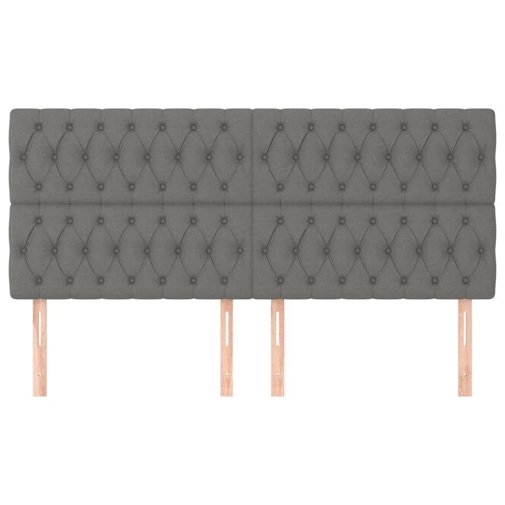 Testiera | Testata Grigio Scuro 200x7x118/128 cm Tessuto