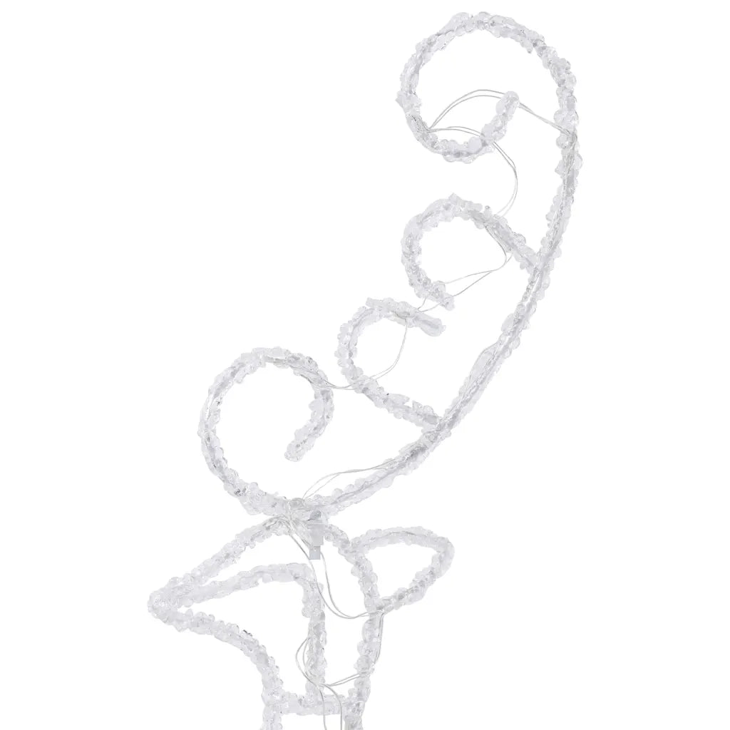 Decorazione Slitta Renne in Acrilico 260x21x87cm Bianco Caldo 328509