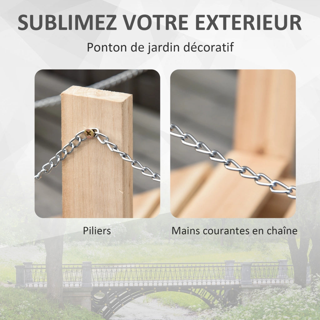 Ponticello da Giardino in Legno per Stagno ¨C Minimal ¨C 100x32x48 cm