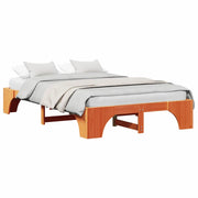 Letto matrimoniale | Letto per adulti | Struttura del letto Marrone cerato 140 x 190 cm Pino massello
