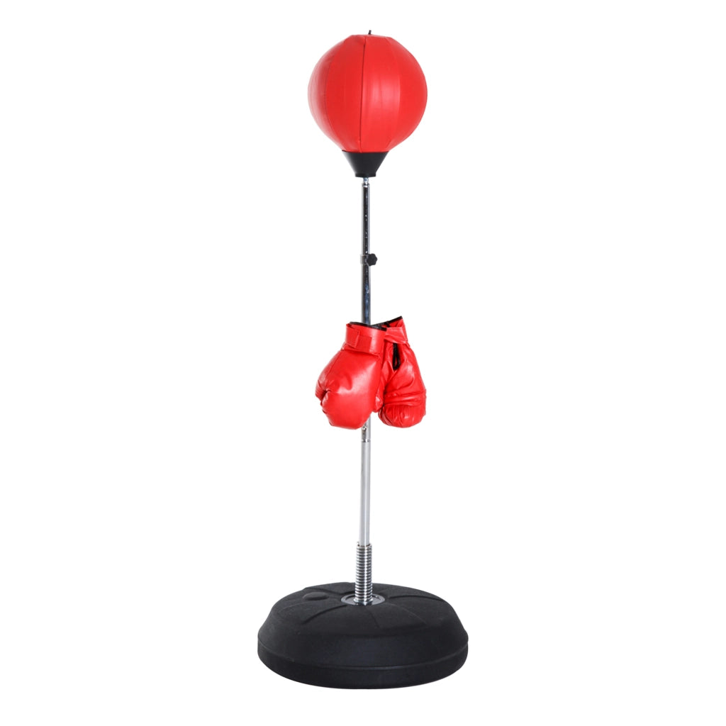 Set da Boxe con Sacco a Palla Regolabile e Guantoni ¨C Xylo ¨C Altezza 126-144cm, Rosso