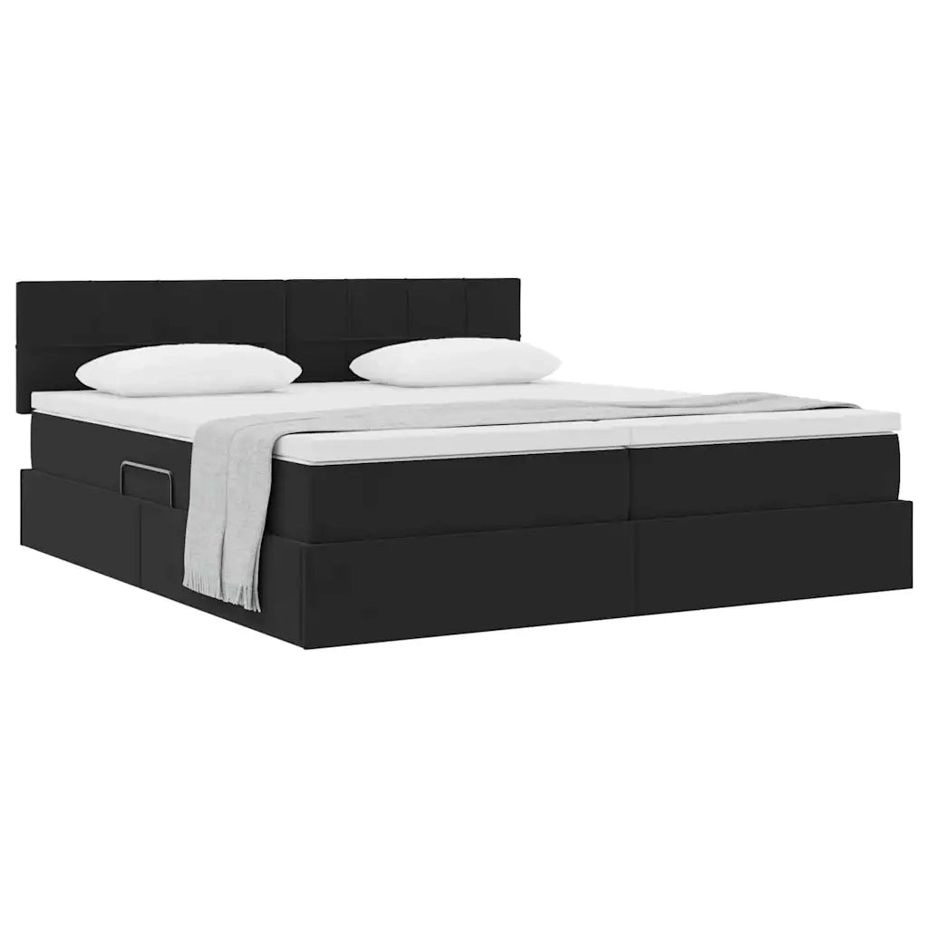 Letto con Contenitore con materasso Nero 100 x 200 cm