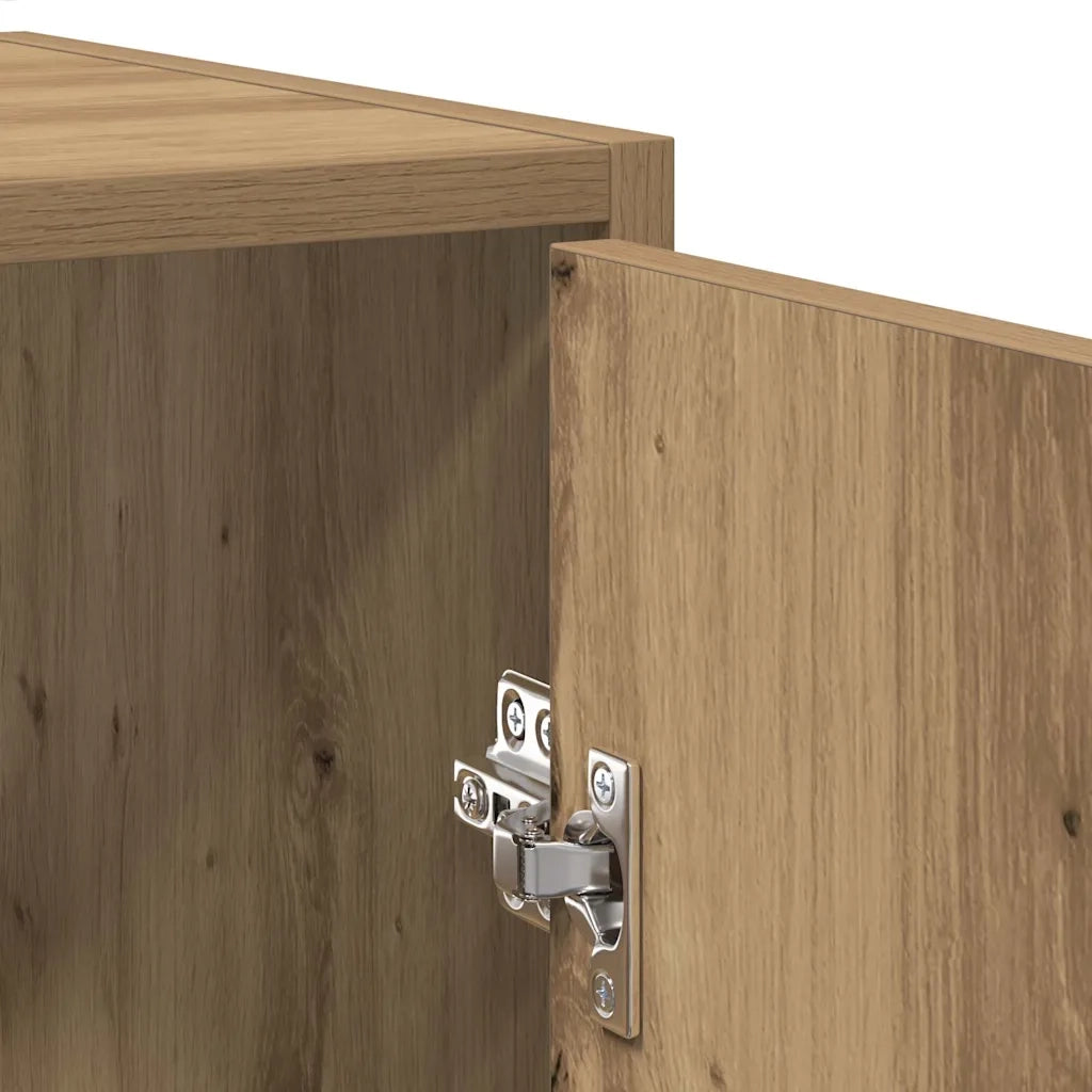 Mobile da Bagno con Specchio Rovere Artigianale Truciolato 856043