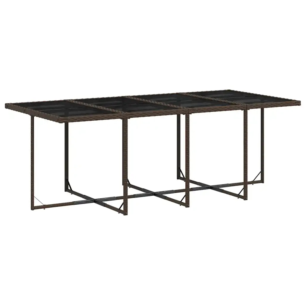 Set da Pranzo da Giardino 13pz con Cuscini Marrone Polyrattan 3211401