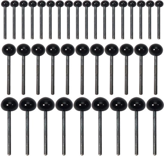 Accessori per mini poppette in vetro - 300 pezzi - Occhi in vetro 2/3/4 mm - Accessori per DIY e artigianato - Nero