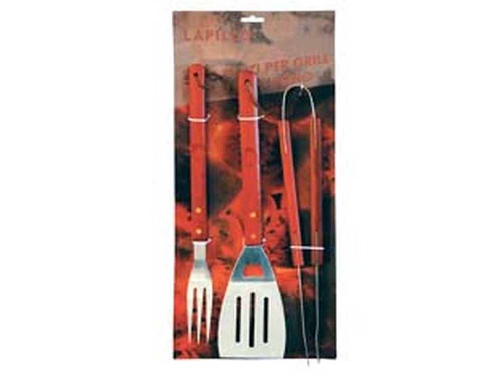 1pz attrezzi acciaio inox per barbecue in set 3 pezzi cod:ferx.fer60202