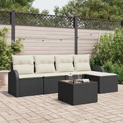 Set di divani con cuscino 6 pcs Nero e Bianco polyrattan 3354676