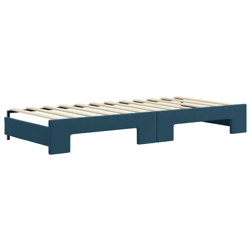 Divano Letto Estraibile con Cassetti Blu 80x200 cm Velluto 3197103
