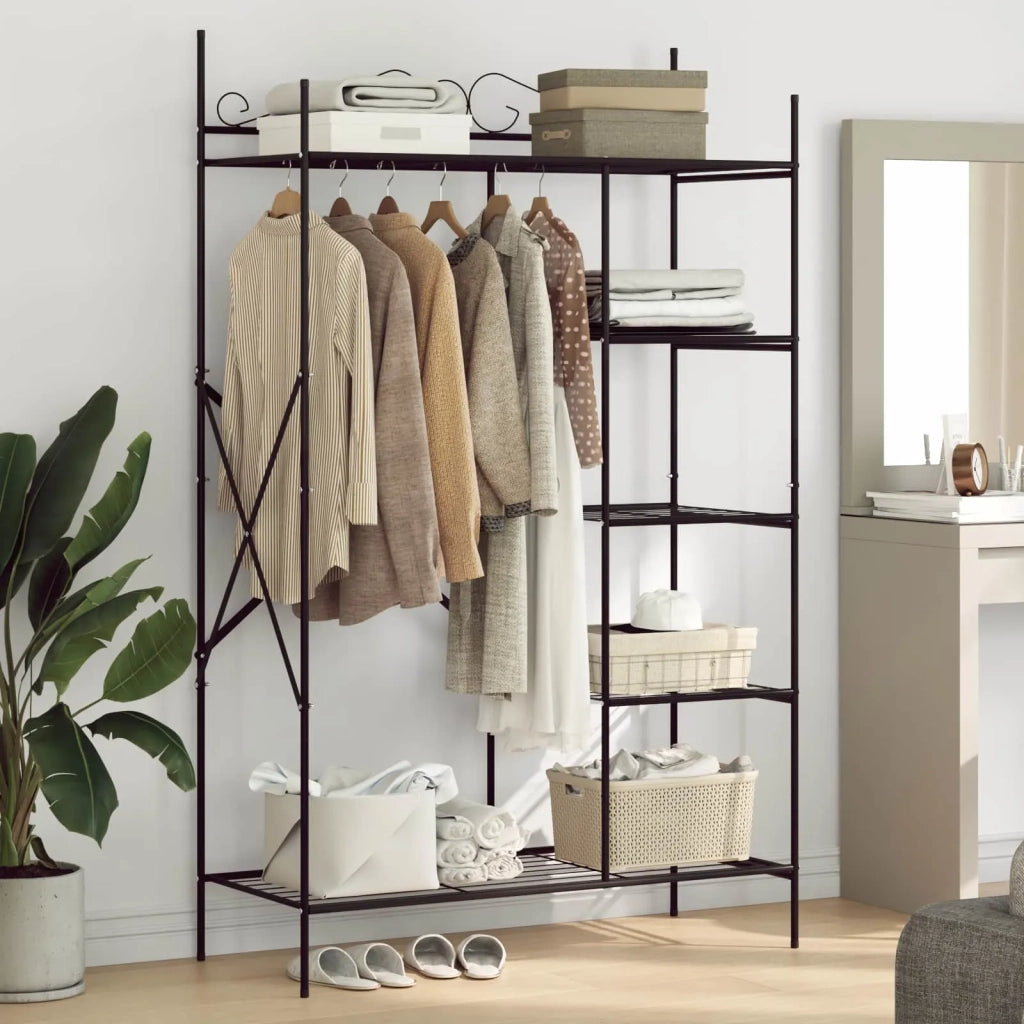Armadio Aperto con lo scaffale Nero 104,5 x 45 x 172 cm Acciaio 42021358