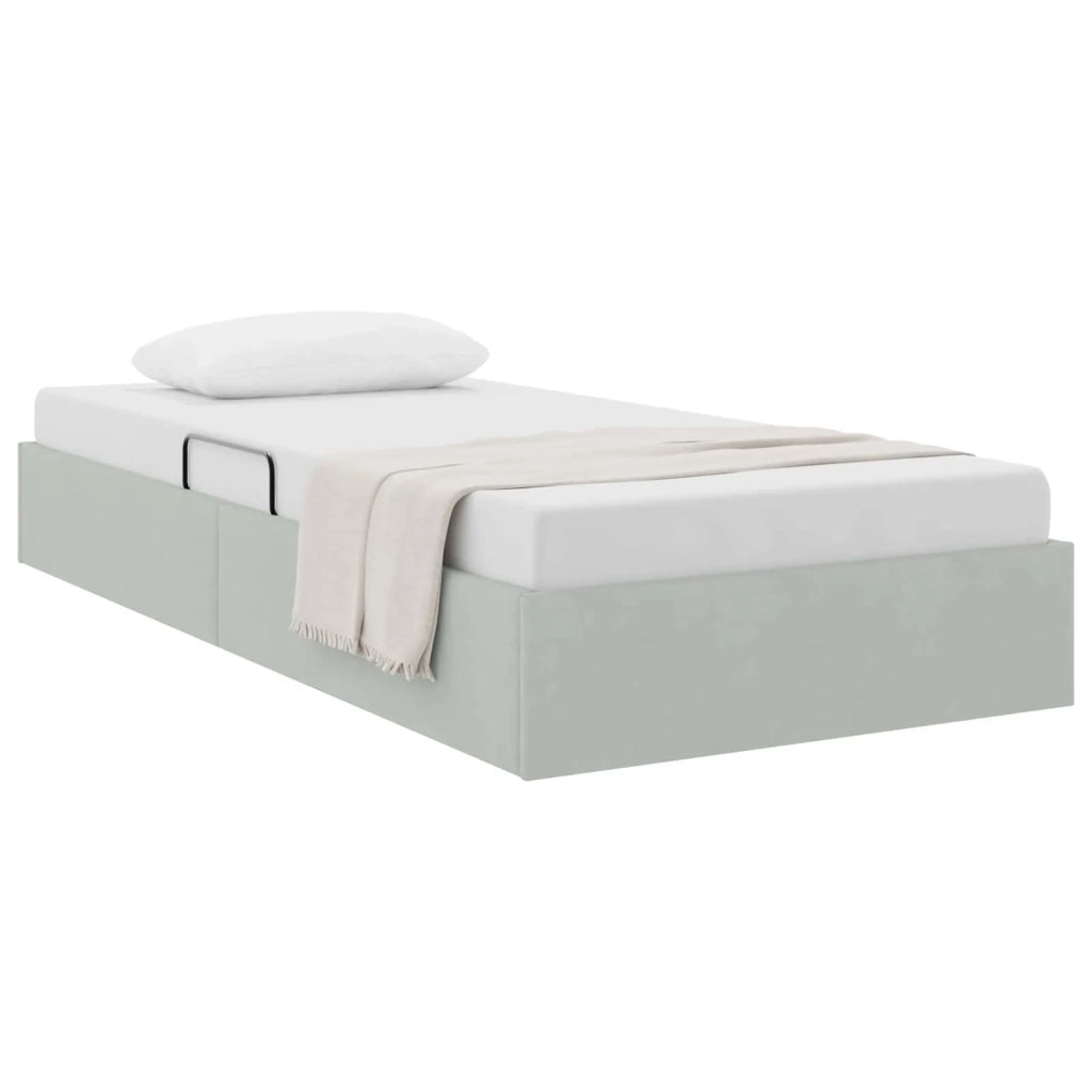 Letto ottomano Grigio Chiaro 90 x 200 cm Velluto 3442856