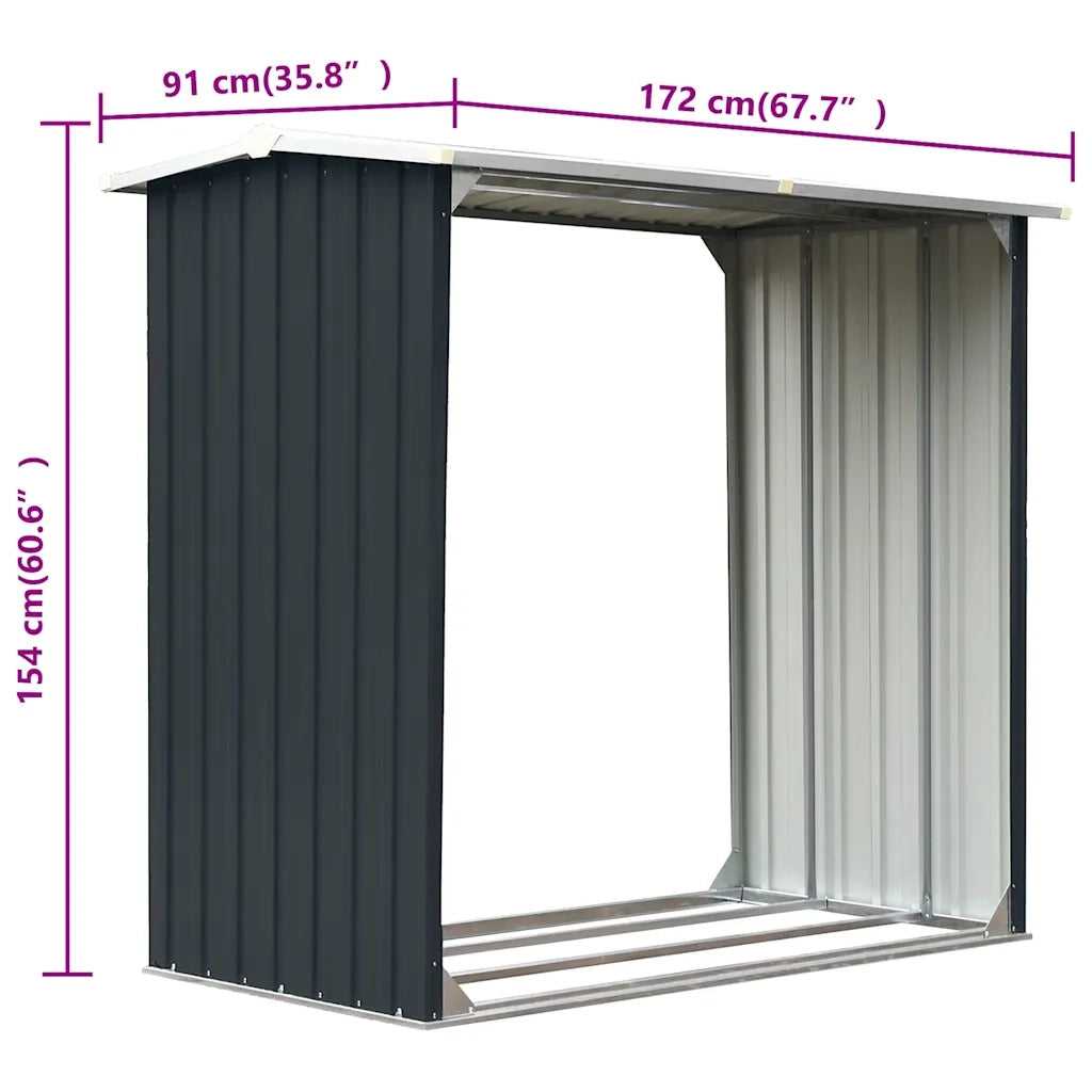 Capannone in Acciaio Zincato 172x91x154 cm Antracite 47082