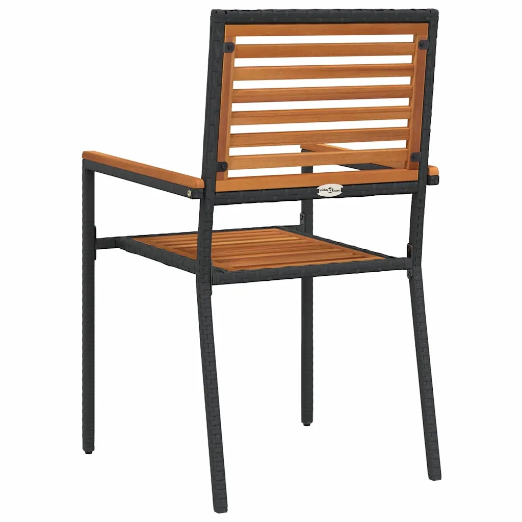 Sedie impilabili da giardino 4 pcs Marrone e Nero