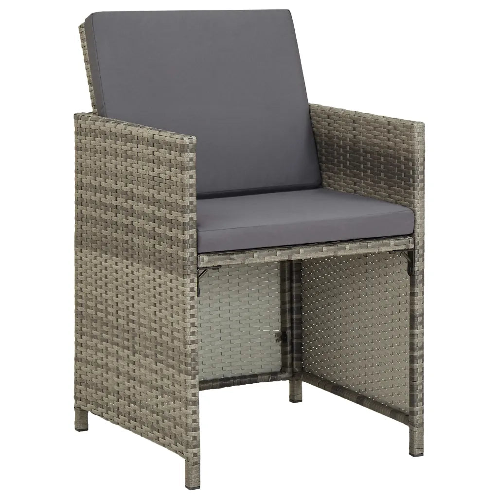 Set da Pranzo per Giardino 3 pz con Cuscini Grigio 3094303