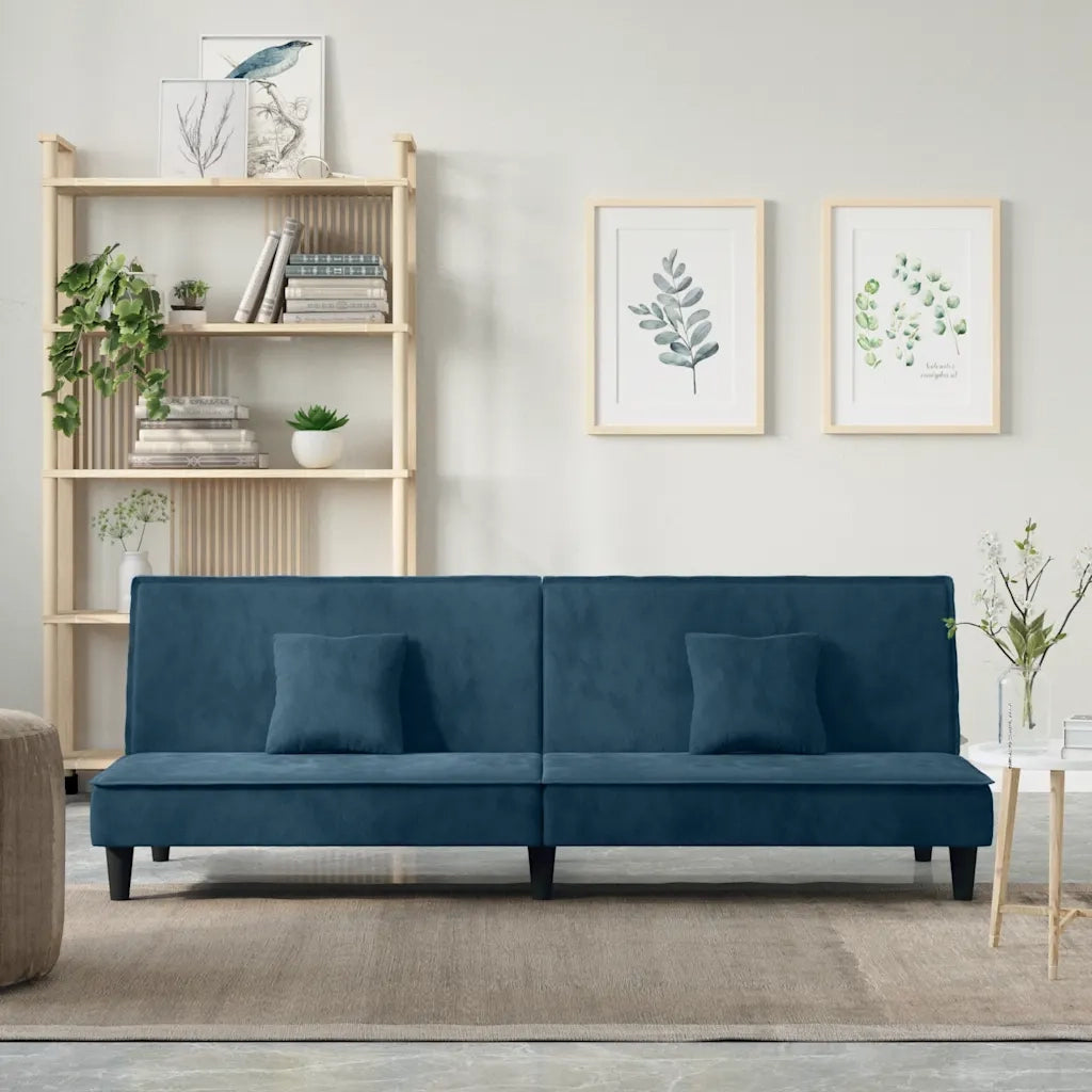 Divano letto | Sof¨¤ letto | Letto singolo Blu in Velluto