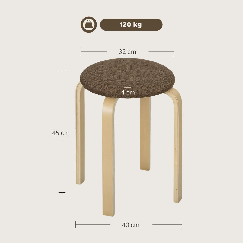 Pouf Imbottiti Imbottito 4 Pezzi ¨C Minimal ¨C Marrone Legno