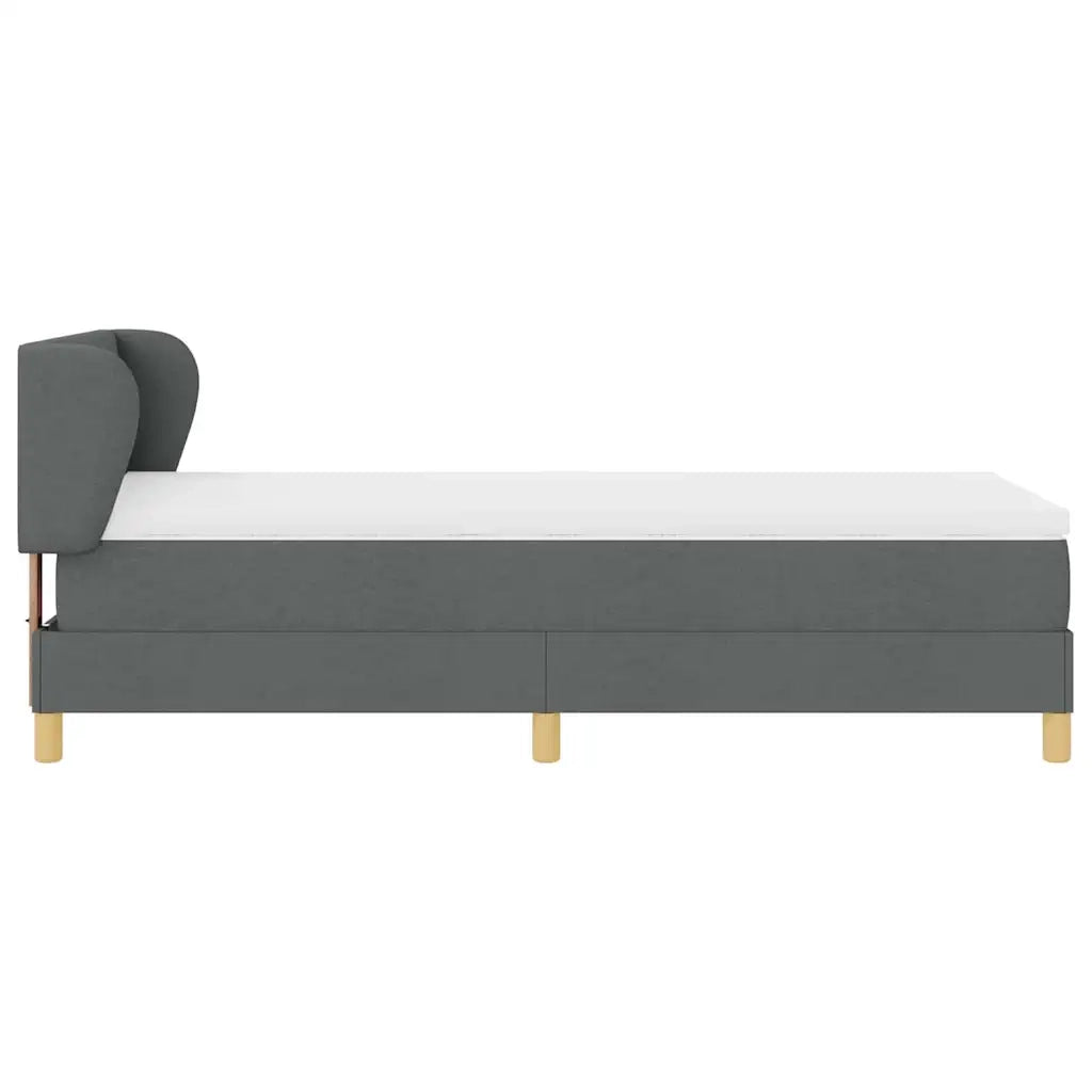 Letto a molle con materasso Grigio scuro 80 x 200 cm Tessuto 3340179