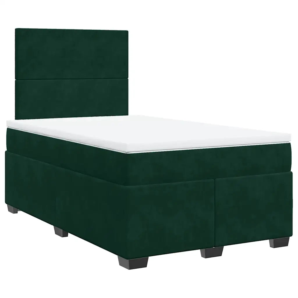 Giroletto a Molle con Materasso Verde Scuro 120x200 cm Velluto 3290879