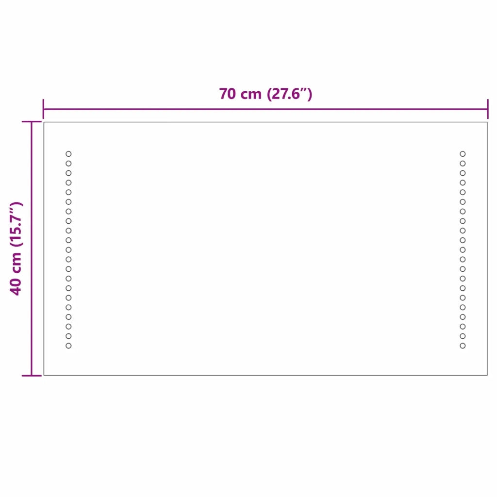 Specchio da bagno LED Trasparente 70 x 40 cm vetro temperato 42045776