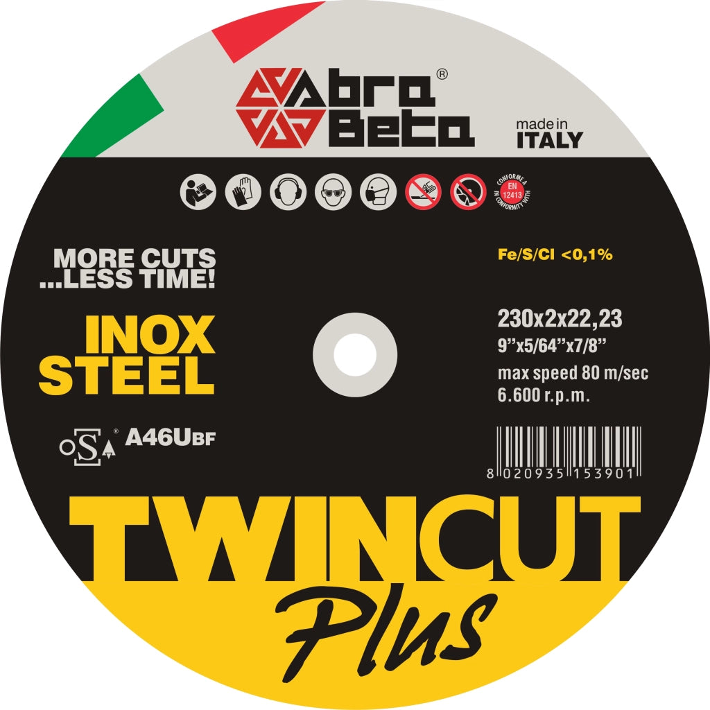 ABRABETA DISCO P/FERRO TWIN CUT PLUS 230X2,0 MM- 25,0 pz