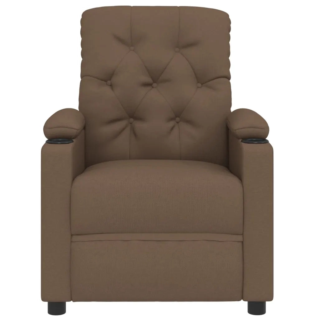 Poltrona Elettrica Reclinabile Marrone in Tessuto 3098843