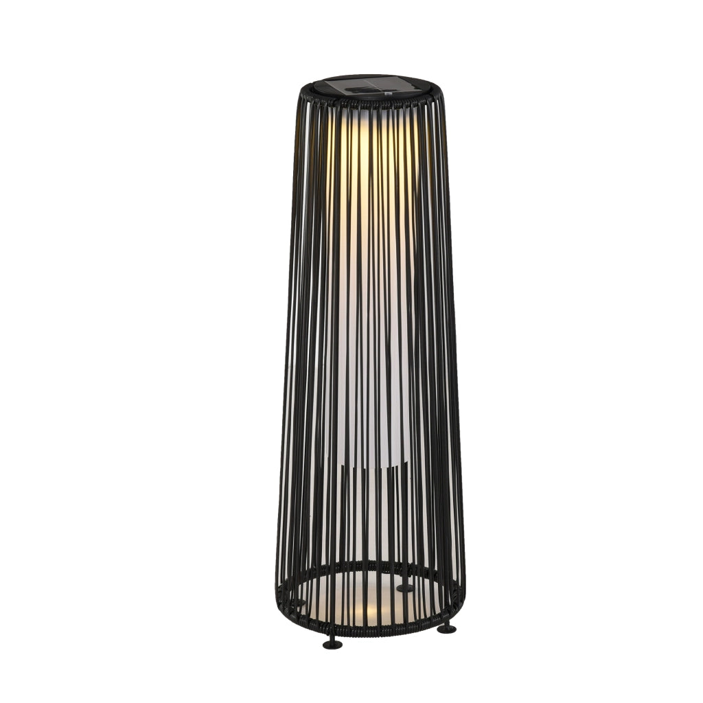 Lampada da Giardino Solare ¨C Minimal ¨C Rattan, Nero, 21.5x21.5x61 cm