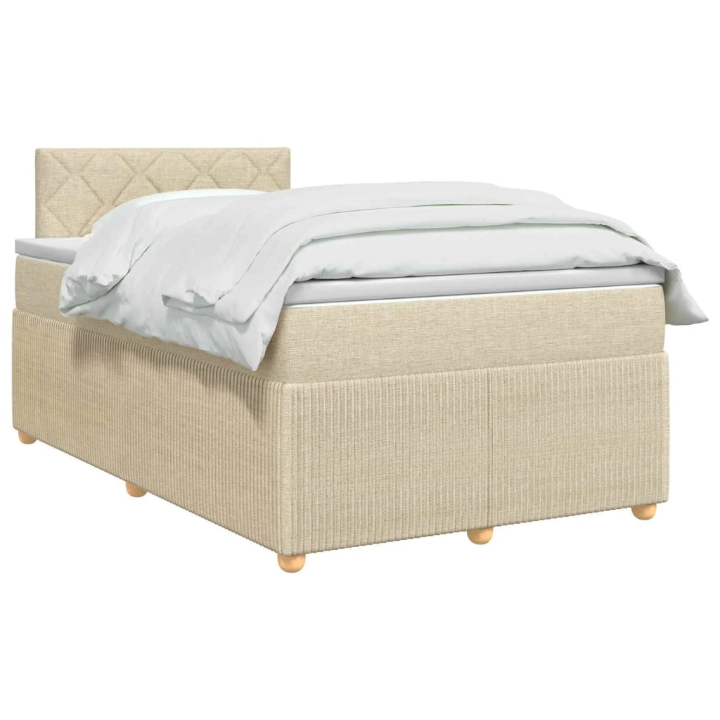 Letto box spring con materasso Crema 120 x 200 cm Tessuto 3452916