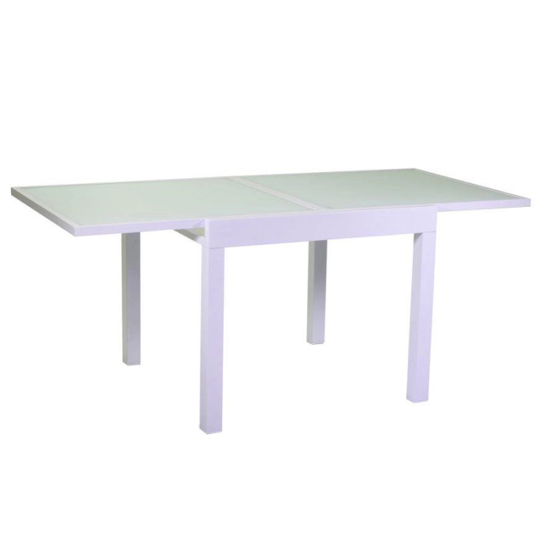 Tavolo alluminio boise bianco opaco allungabile cm 90/180x90h75
