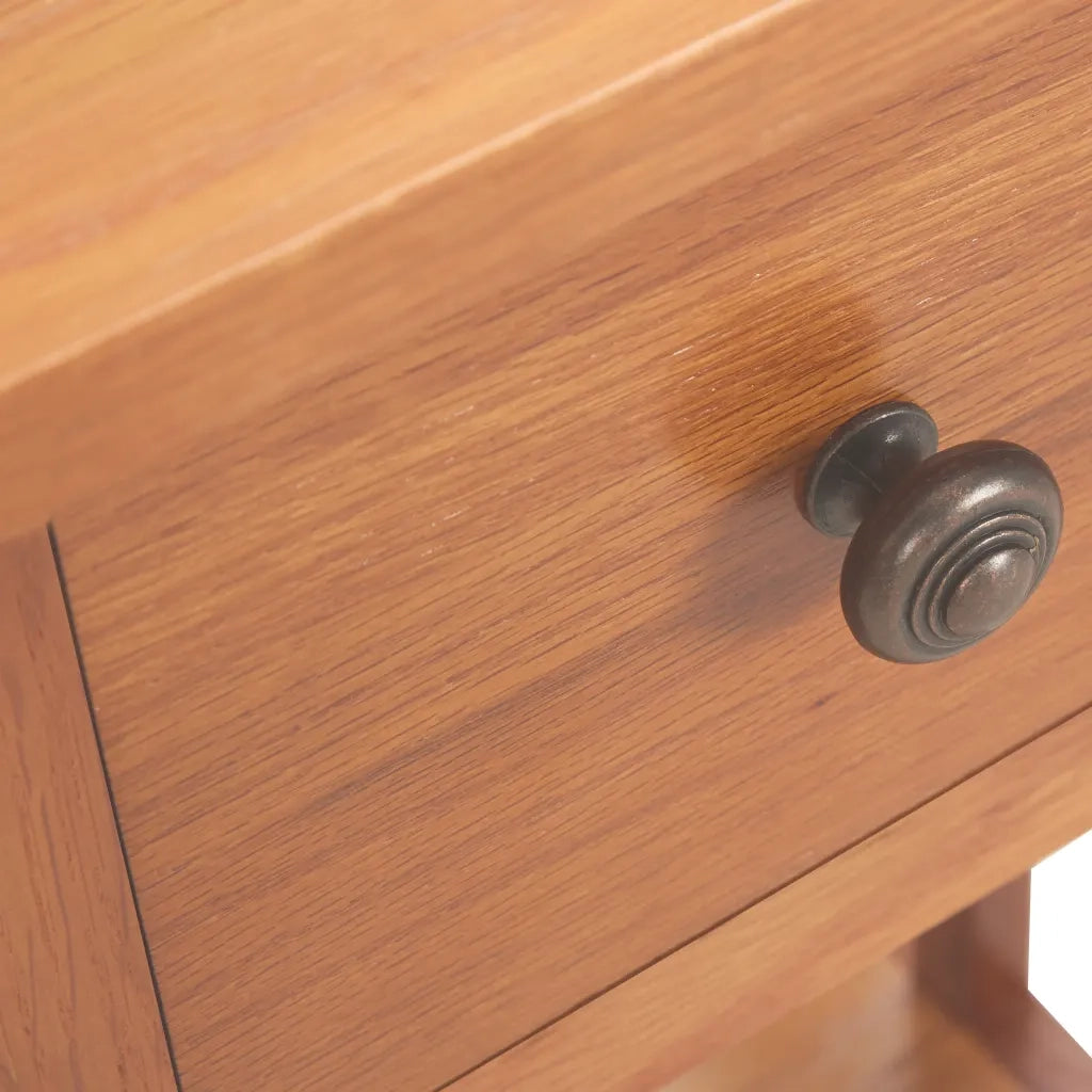 Tavolino Portariviste con Cassetto-Tavolino da soggiorno 35x27x55 cm Legno di Rovere